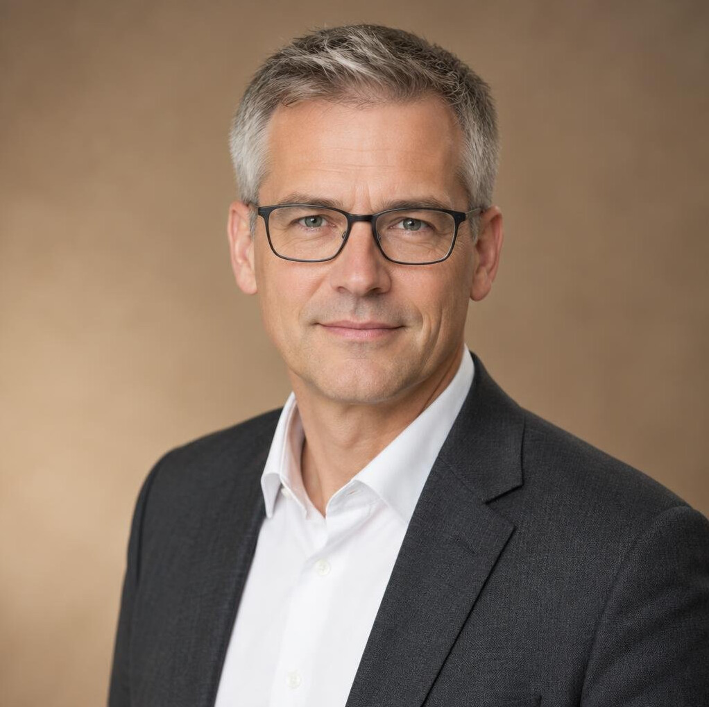 Professional studio portrait of a German man rhetoric trainer