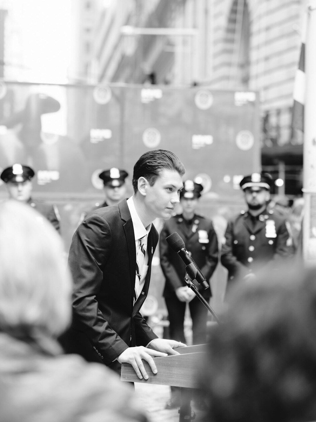 professional speaker at podium