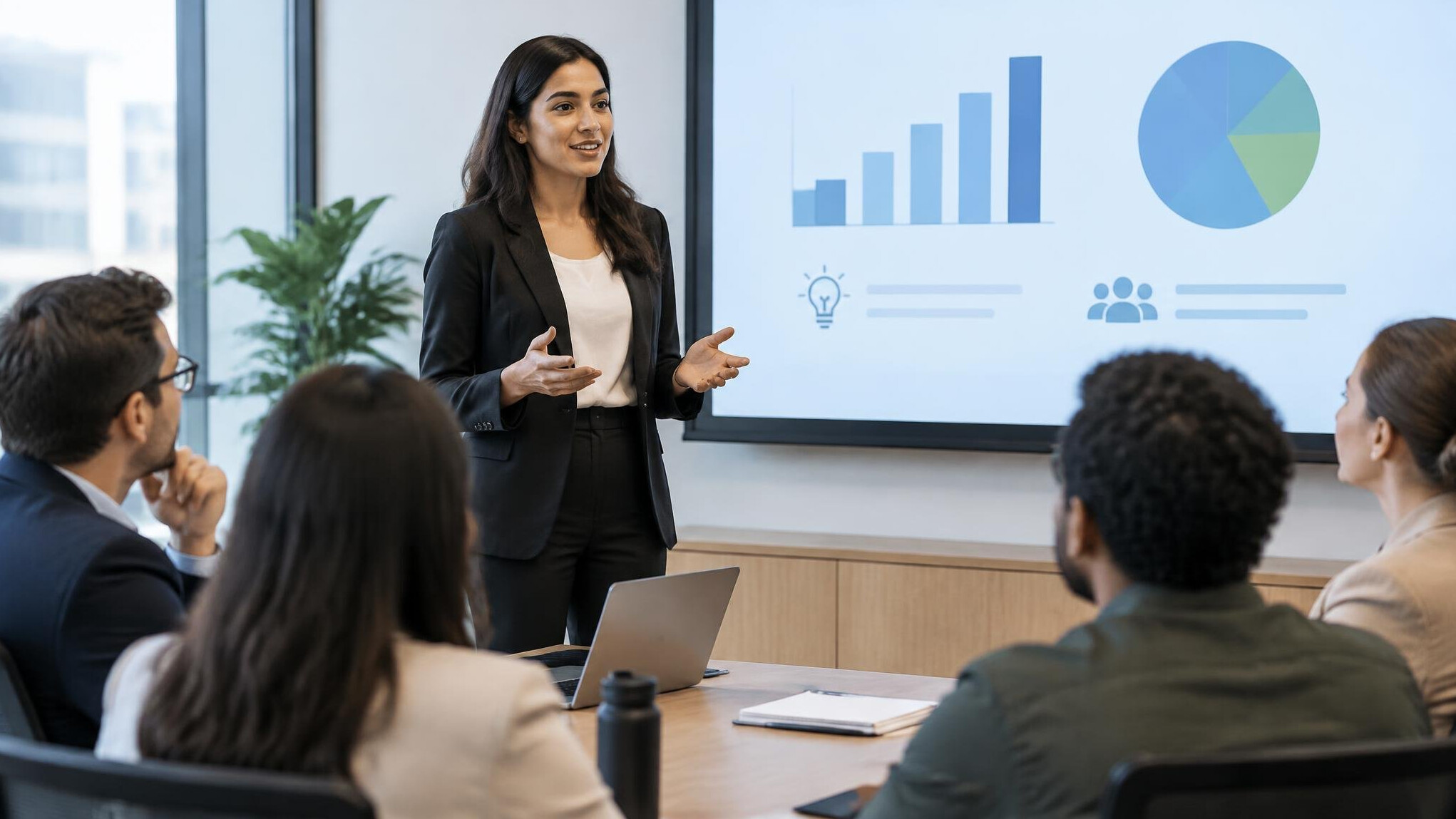 woman presenting at meeting